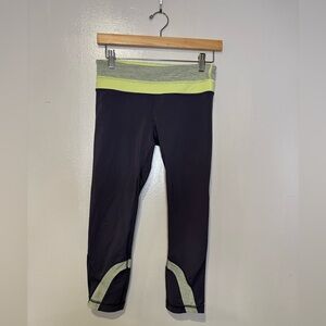 Lululemon Women’s Grey/Yellow Capri Leggings Size 6